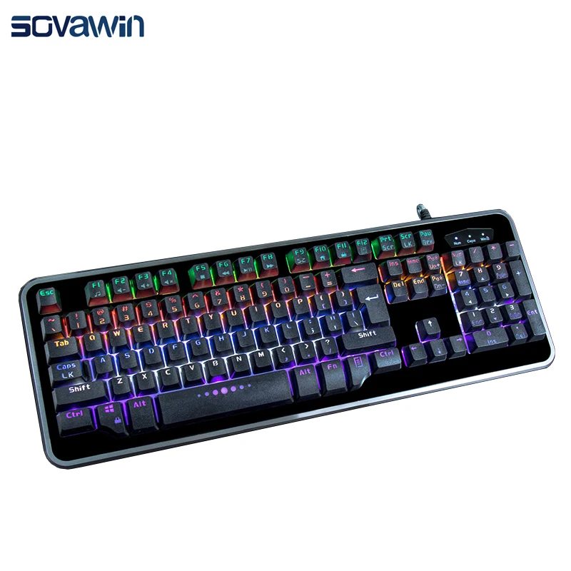 

Backlight Gamer Mechanical Keyboard Backlit Gaming 104 Keys Blue Switches Anti Ghosting RGB Ergonomics LED Light USB for PC