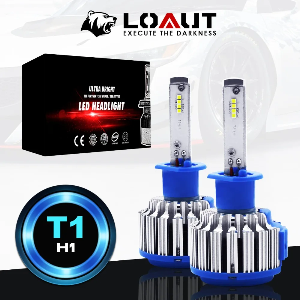 

LOAUT 2PCS Led 12V 24V H1 H3 880 881 Car Led Headlight Bulb Cooling Fan 8000LM 80W Automobile Headlamp 6000k White Car Light