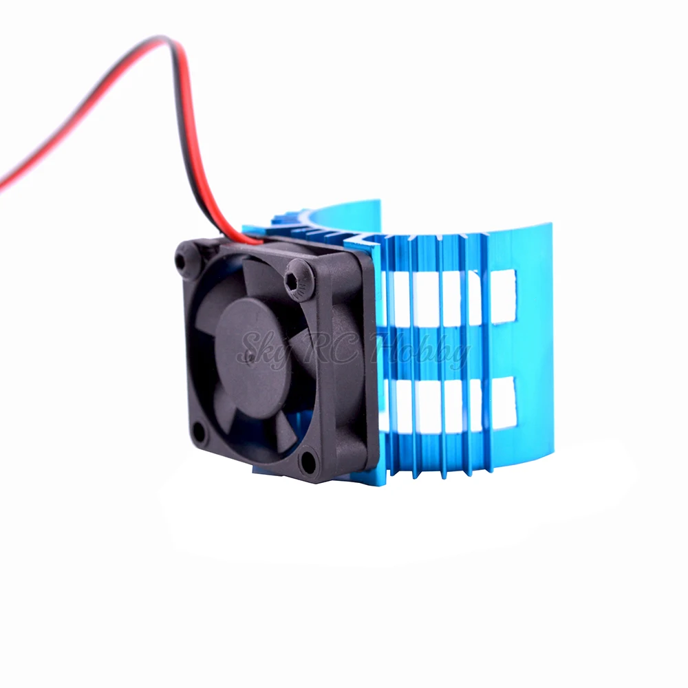Blue RC Parts Electric Car brushless Motor Heatsink Cover + Cooling Fan for 110 HSP RC Car 540 550 3650 Size Motor Heat Sink (5)