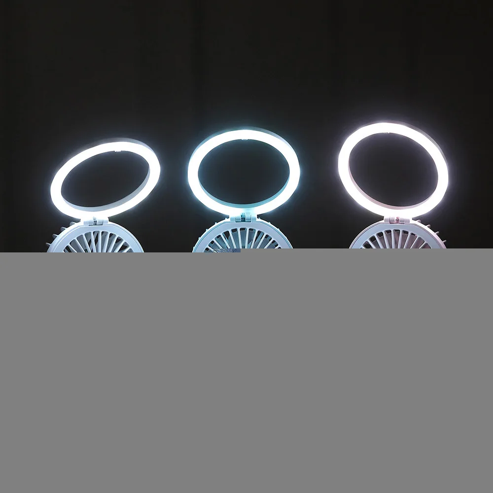 

DHaws 3 in 1 Portable USB Mini Fan Table Lamp Rechargeable Fan Hand-held Fill Light Fan Mobile Phone Stand Desktop Fan