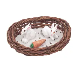 Игрушка для шт. детей 1 шт. мультфильм Мини Ротанга кролики кролик люк для 6 см миниатюрный кукольный домик дети животных комнатный декор