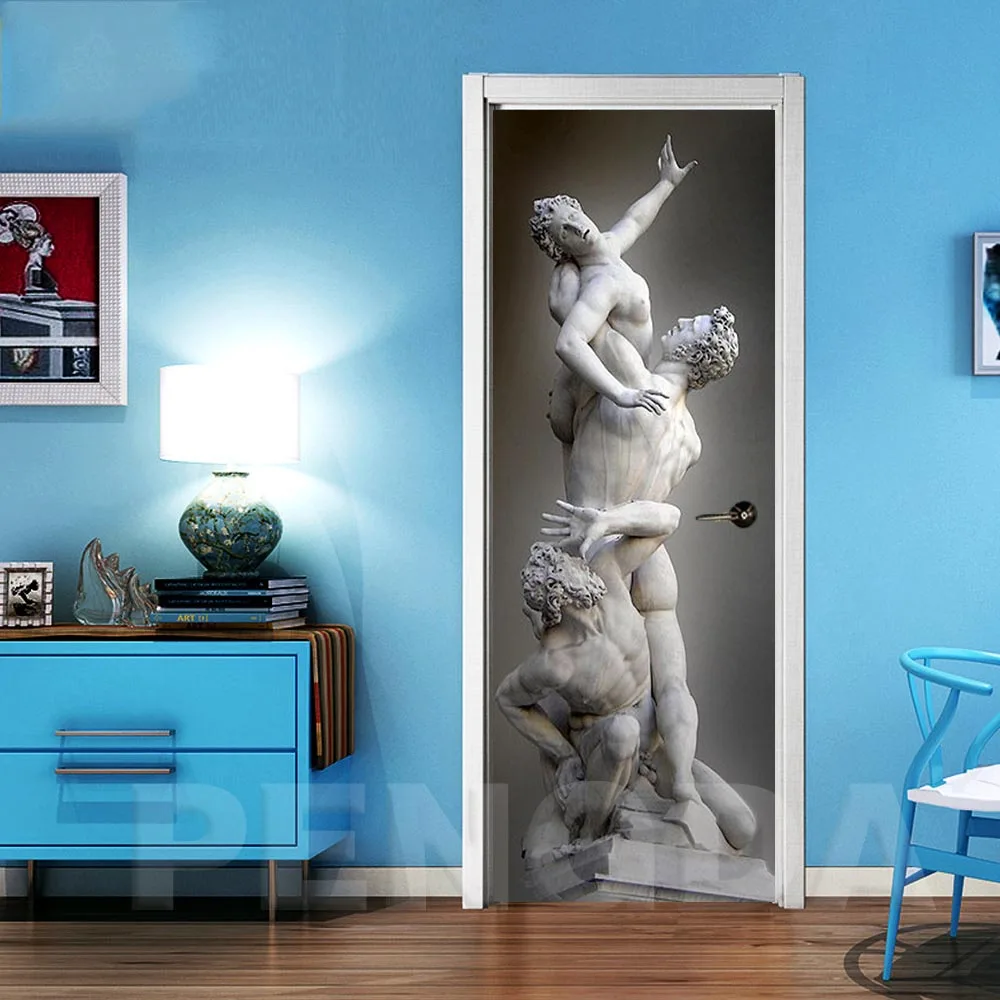 

Canvas Print Artwork Door Sticker DIY Statue Renovation Mural Waterproof Picture Self Adhesive New Home Decoration Living Room