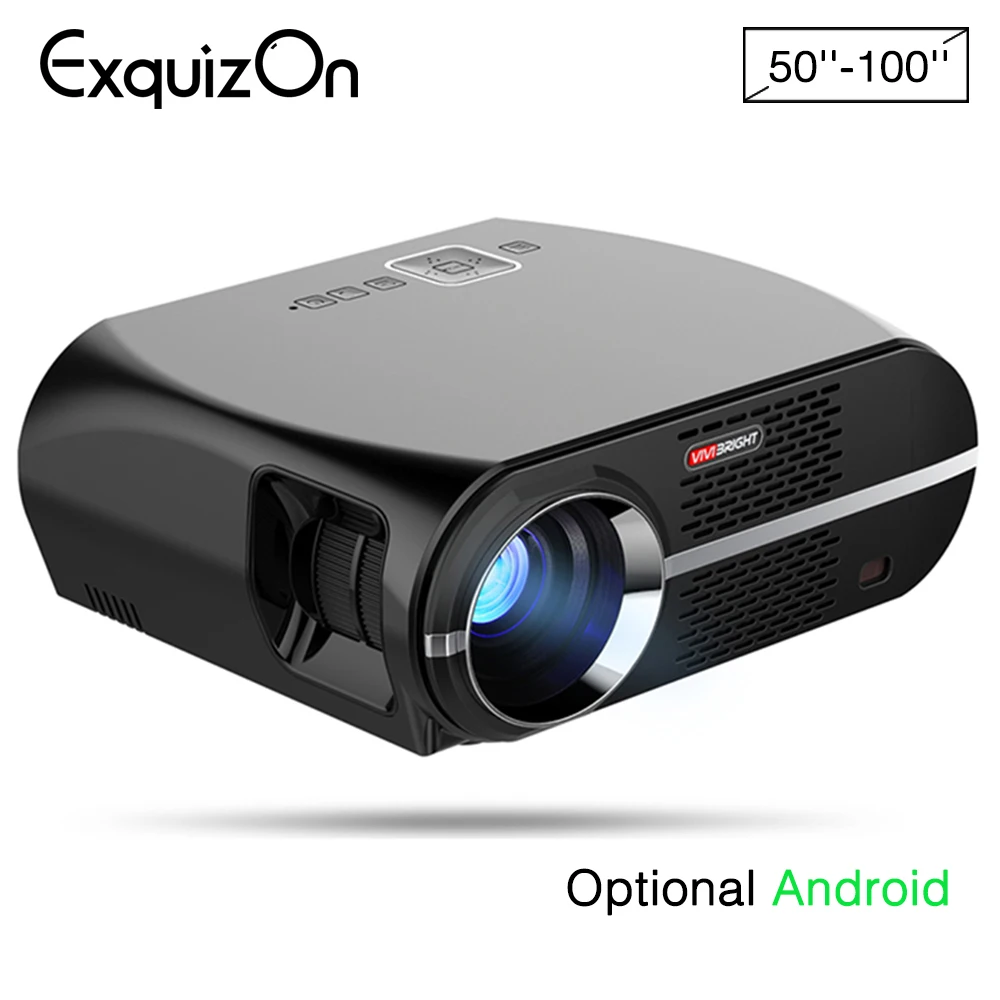 

Exquizon GP100 Projector Support Full HD Set in Android 6.0.1 WIFI Bluetooth 1280*800 3500 Lumens Beamer LED TV home theater