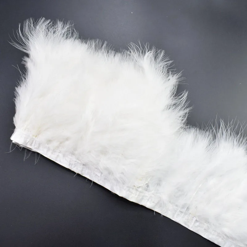 

2Yards Dyed Fluffy Marabou Feather Trims Fringe for Sewing Clothing 6-8inch DIY Natural Feathers for Crafts Party Decoration