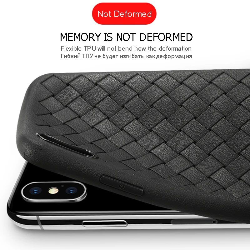 iONCT Luxury Weave breathable Soft Silicon case For iphone 6 case iphone 7 case Full cover For iphone 6s 8 plus X Phone Case