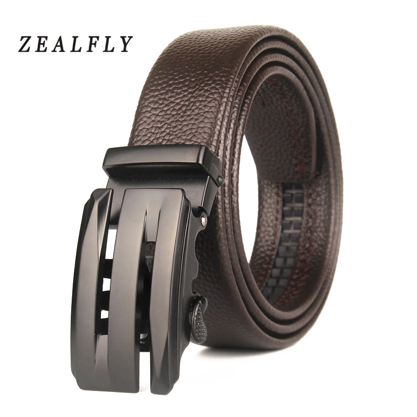 High Quality Mens Ratchet Belt Cow Genuine Leather Belts For Men Letter