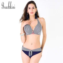 ТРИКИНИ 2017 завод прямые продажи плюс Размер треугольник бикини набор Д/Е/Е чашки купальники в полоску очень большой купальник 