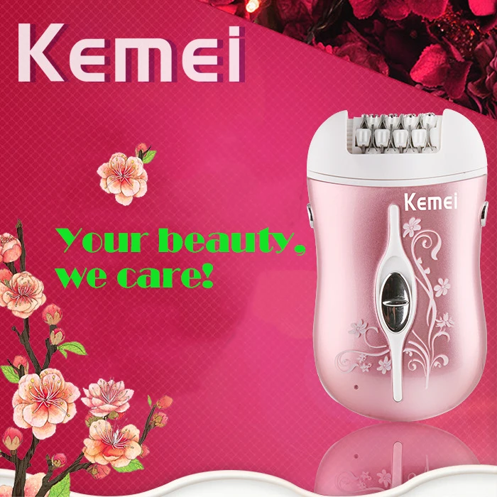 Kemei аккумуляторная 3 в 1 леди эпилятор электрические волос для удаления волос бритвы удаление для женщин Уход за ногами триммер устройства