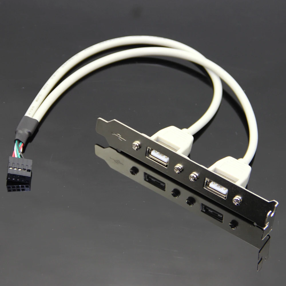 Двойной 9 контактный разъем на 2 порта USB 0 гнездовой кабель задняя панель PCI