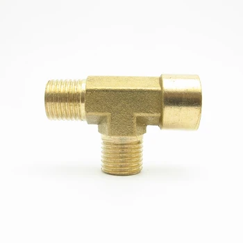 

1/8" BSP Female x Male x Male Thread Tee Type 3 Way Brass Pipe Fitting Adapter Coupler Connector For Water Fuel Gas
