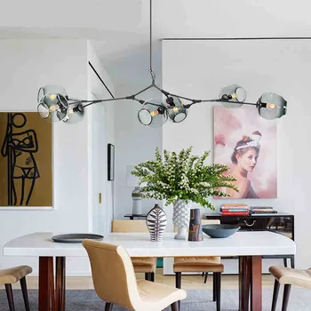 

e27 Modern Nordic Industrial Pendant Lights Black Gold Bar Stair Dining Room Glass Shade home decoration Pendant Lamp Fixtures