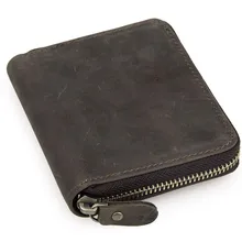 Винтажные короткие темно-коричневые мужские кошельки из натуральной кожи из воловьей кожи Crazy Horse кожаные мужские кошельки# MD-J8083