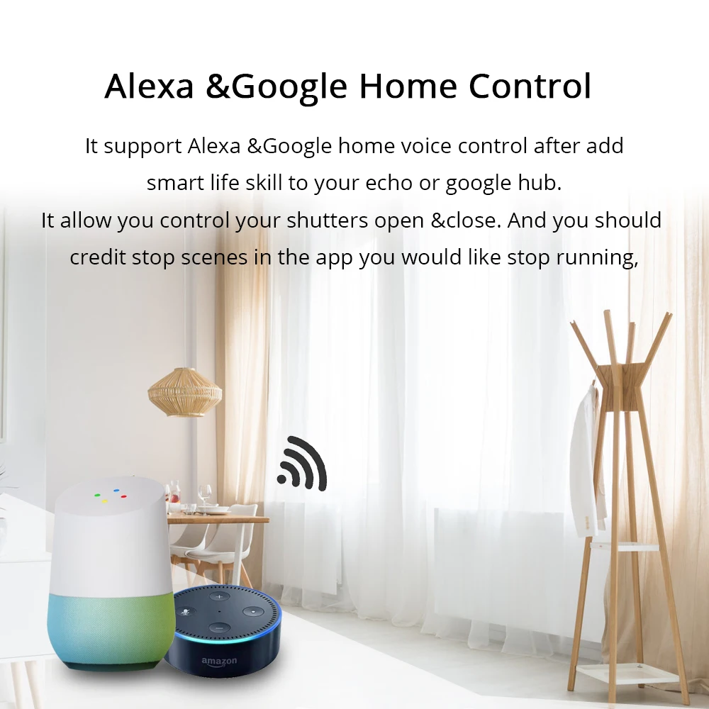 Zemismart US Wifi Curtain Switch WiFi APP Voice Control by Siri Alexa Google Home For Rolling shutter Slide Garage