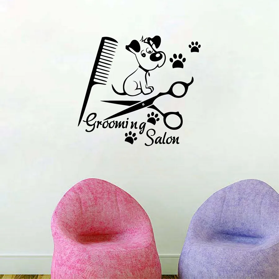 Free Shipping Pet Grooming Salon Wall Deacsl Dog Mural On The Wall