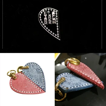 

Acrylic Stencil Leather Handmade Craft Key Ring Parts heart-shaped Sewing Pattern Template Sewing Accessories with Holes 5x3cm