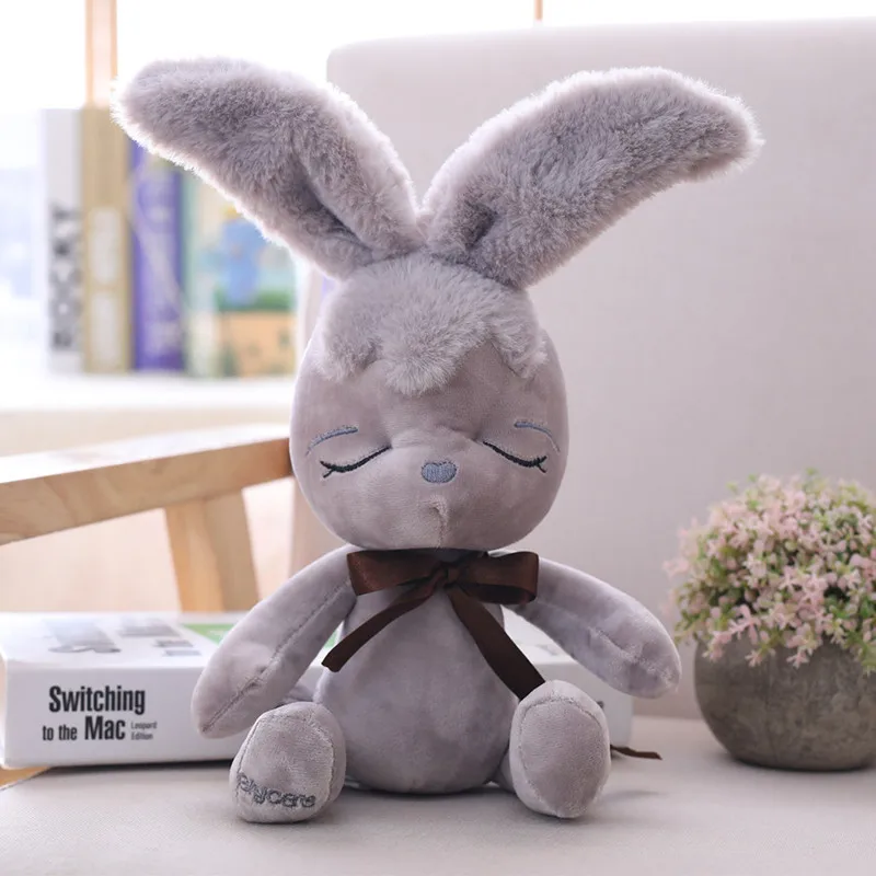 Сейлор Мун кролик плюшевые игрушки для детей подарок друг Прекрасный серый бант Банни белый розовый Мягкие плюшевые игрушки-животные Дети - Цвет: Ribbon Gray
