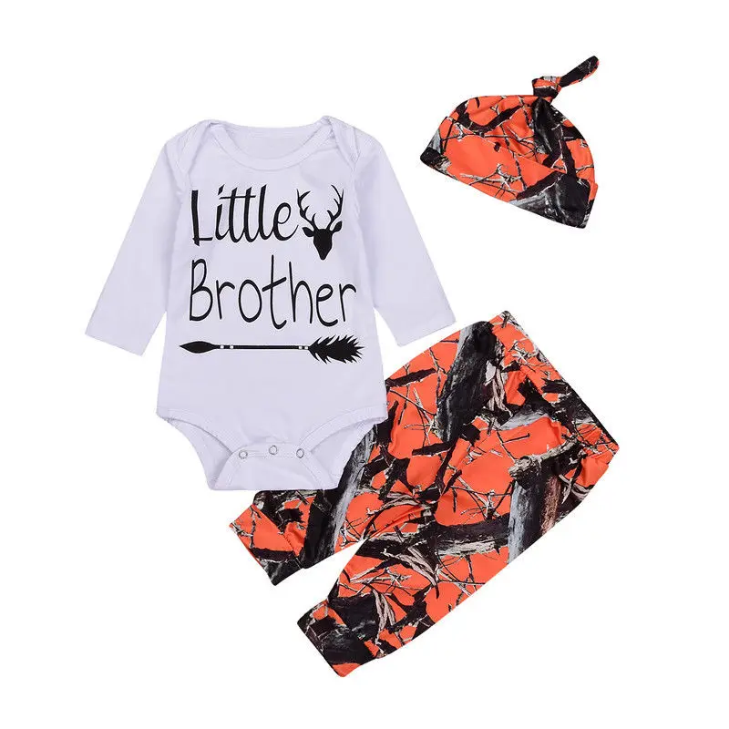 3 Pcs Newborn Kids Baby Boy Deer Outfit Set Infant Babies Long Sleeve