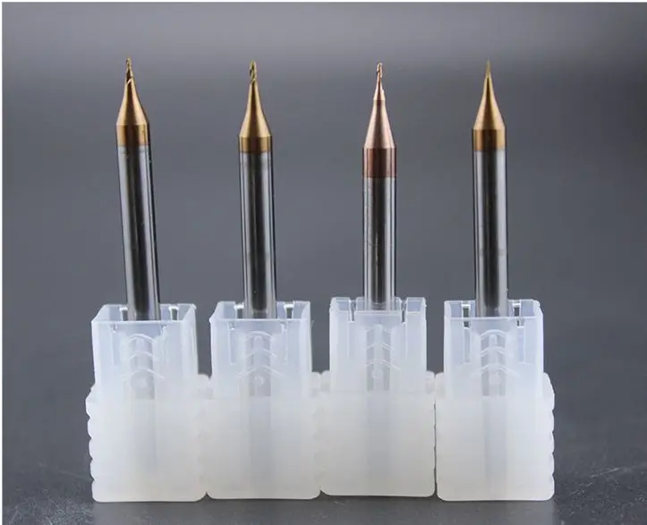 0.1 0.9mm HRC55 Tungsten Steel Micro Milling Cutter Mini Size Two edged Micro diameter Milling
