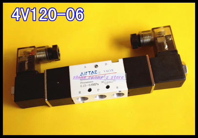 1 шт. 4V120 06 DC12V 5 портов 2 положения двойной соленоидный пневматический клапан 1/8