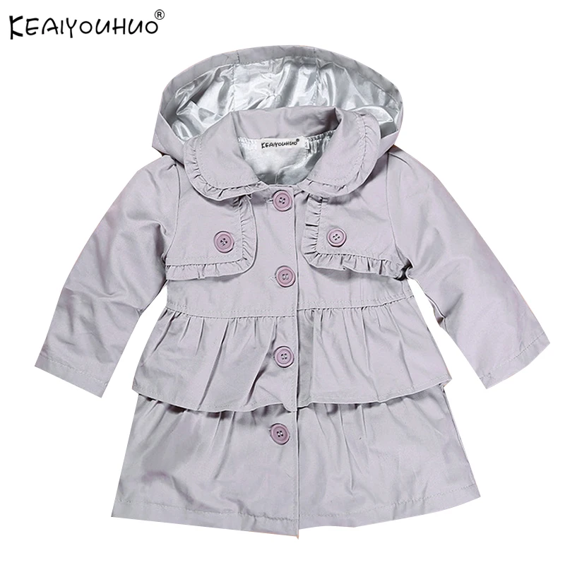

KEAIYOUHUO 2018 New Baby Girls Jackets Outerwear Spring Autumn Hooded Kids Jackets For Girls Windbreaker Children Clothing Coats