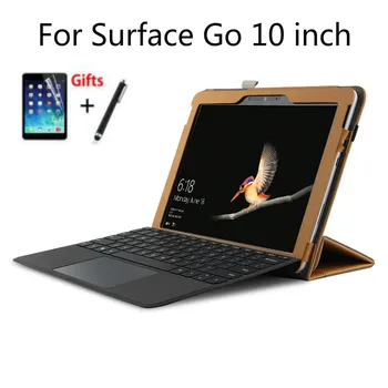 

Case for New Microsoft Surface Go Tablet Cases Faux Leather Filp Stand Cover for Surface Go 10 Laptop Funda Case+Pen+Screen Film