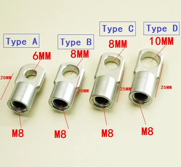 

HIGH Quality 6/8/10MM Silvery Gas Spring Rod flat Eyelet Connector Furniture gas spring accessories replacement