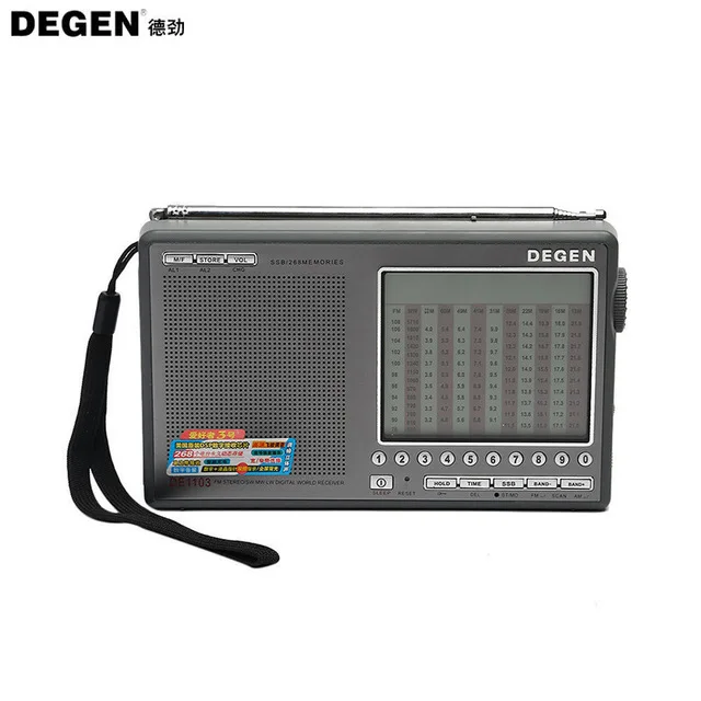 Оригинальный цифровой радиоприемник Degen DE1103 DSP SW MW LW SSB с внешней антенной
