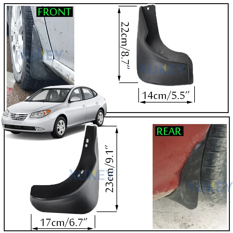 Набор литых брызговиков для hyundai Elantra HD 2007-2010 Брызговики крыло брызговиков Передние Задние 2008 2009