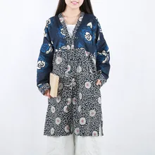 2016 New Spring Summer Japanese Casual Vestidos Printing Plate Buttons Blusas Ruffles Kimono Doll Blouse Shirt Women Tops