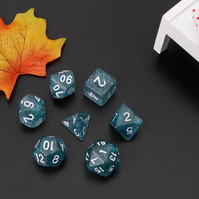 1 Набор/7 шт мерцающие многогранные кости для Pathfinder D20 D12 2xD10 D8 D6 D4 высокое качество