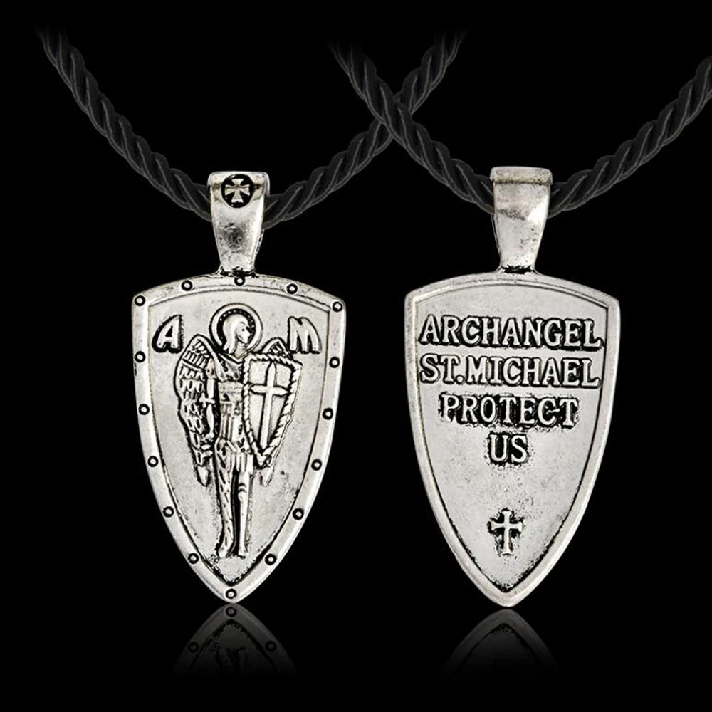 Retro Novelty Brass Mens Norse Viking Swedish Warrior Medal Angel Shield Men Cross Pendantin