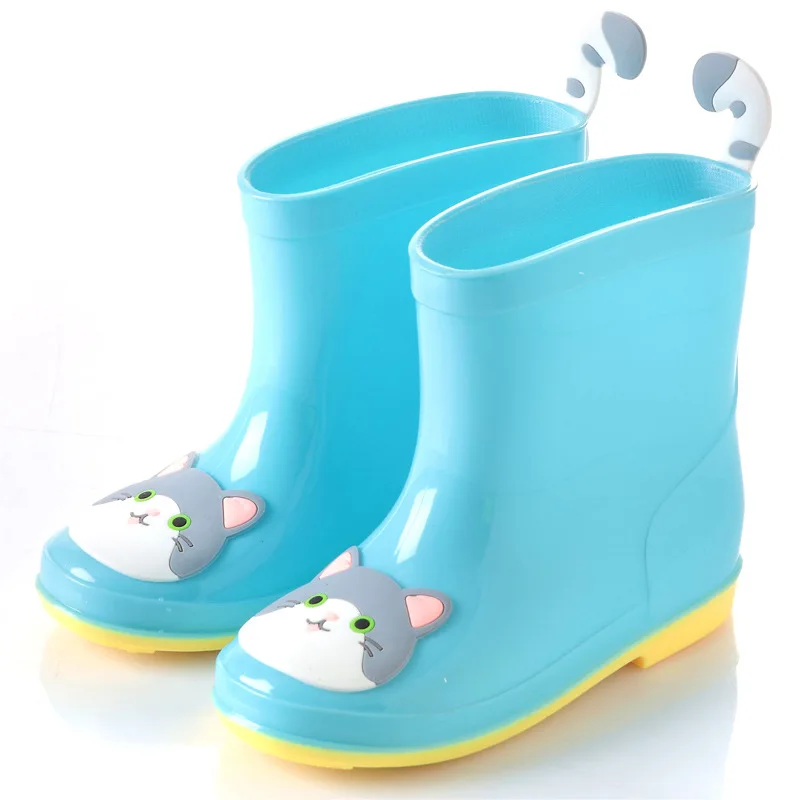Новая детская обувь; непромокаемые сапоги; зимние сапоги для маленьких мальчиков и девочек; модная детская обувь; детские резиновые сапоги - Цвет: Светло-голубой
