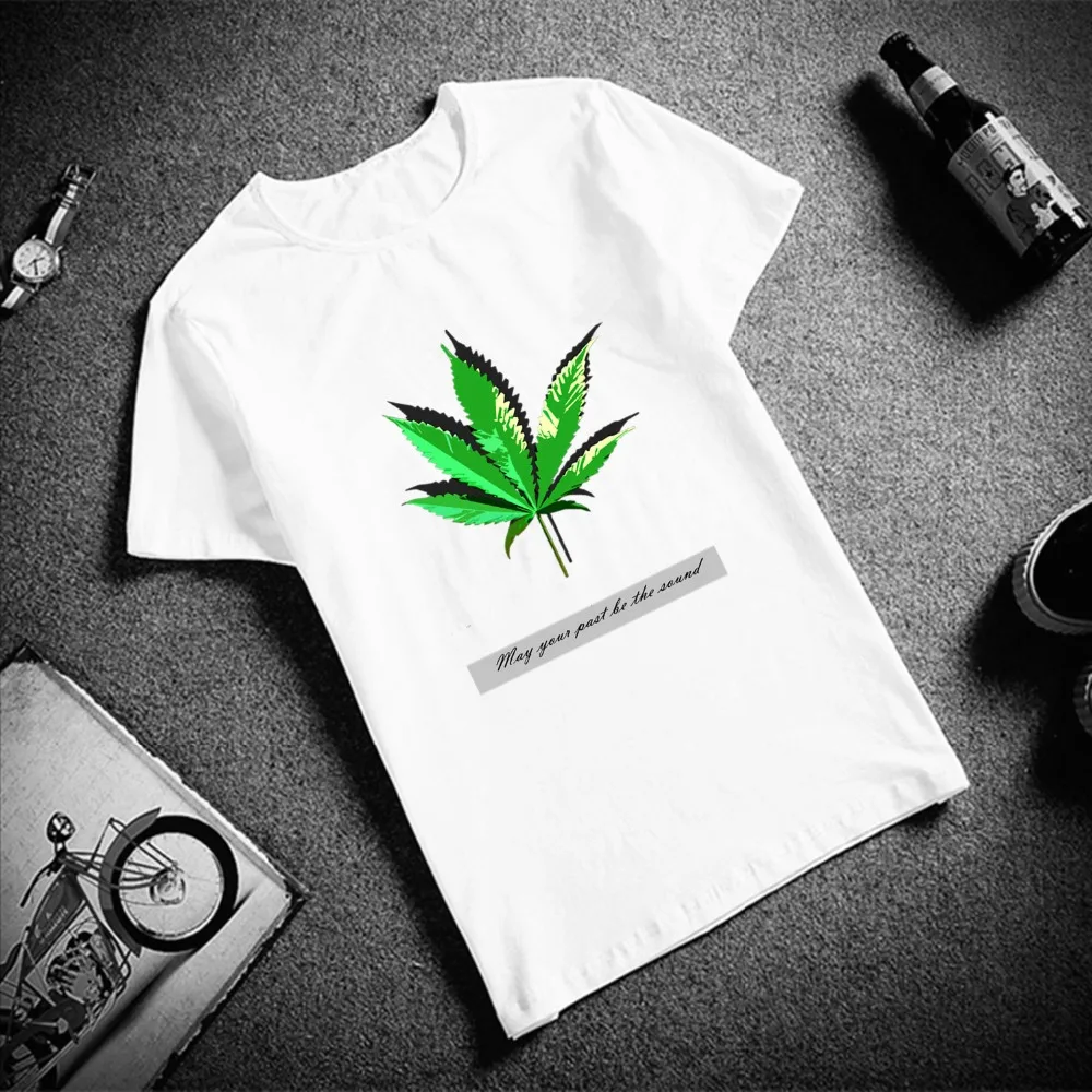 

New 100% Cotton T-shirt Nordic Tropical Plants Abstract Print Short Sleeve Tops & Tees Fashion Casual T Shirt Unisex Clothing