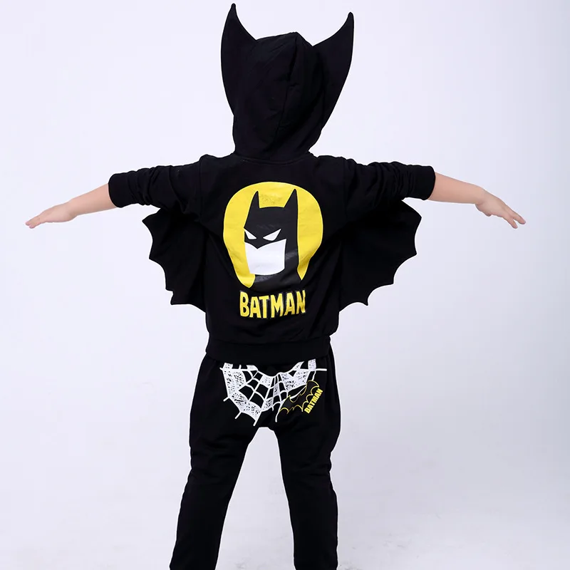Kopen Batman Baby Jongens Kleding Sets Zip Hooded Sport Pak Voor Jongens Cartoon Jas Jas Broek Batman Cosplay Kostuums Kids Kleding set