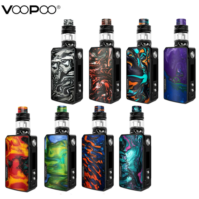 Get  Original Voopoo Drag 2 TC Kit 177W Drag 2 Box MOD Vape With 5ML Uforce T2 SubOhm Tank U2 N3 Coil El