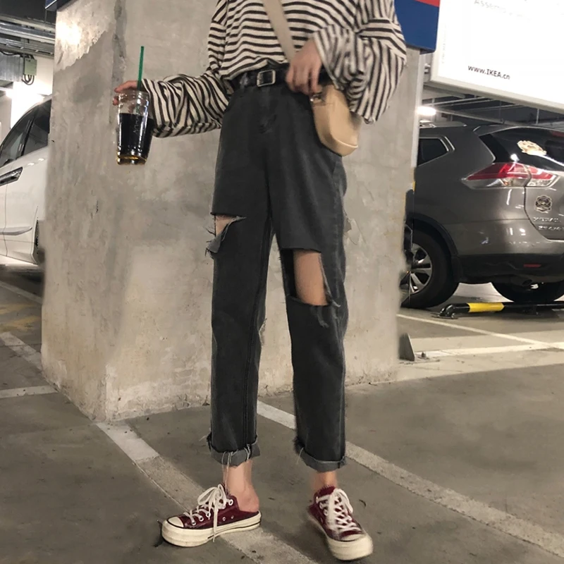 Mihoshop Ulzzang Корейская женская модная одежда с высокой талией повседневные джинсы