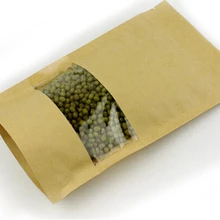 18*26+ 4 см 30 шт из крафт-бумаги с замком ЗИП-Лок окно мешок для подарка/чая/конфет/ювелирных изделий/хлеба упаковки бумажный мешок еды diy ювелирных изделий дисплей