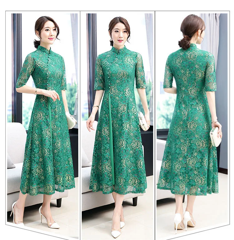 Вьетнамское платье для женщин, винтажное, восточное, китайское, Qipao, Cheongsams, обтягивающее, облегающее, кружевное, с вышивкой, свадебное, Aodai, одежда