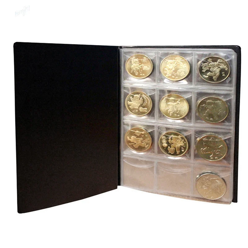 

Mini Russian Coin Album of 10 Pages 120 Units Pocket Coin Collection Book Protection Album Red Black Blue 4 Colors Photo Album