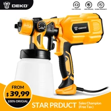 Портативный распылитель DEKO DKSG55K1 500 Вт, распылитель краски, безвоздушный распылитель краски, Электрический автоматический распылитель для мебели, стальное покрытие, сделай сам, аэрограф