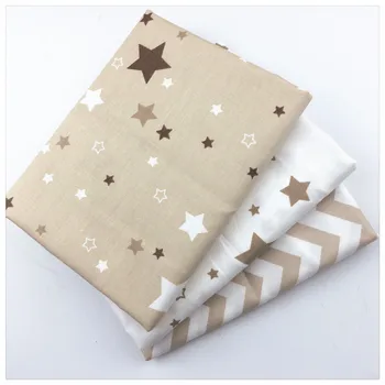 

Brown Twill Cotton Fabric Diy Patchwork Tecido Fat Quarter Tissue Sewing Baby Crafts Textile Stars Wave Design Art Work Syunss