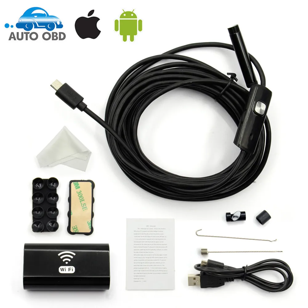 HD 720P эндоскоп камера WIFI 1 м беспроводной Wifi 8 мм Android бороскоп cc водонепроницаемый