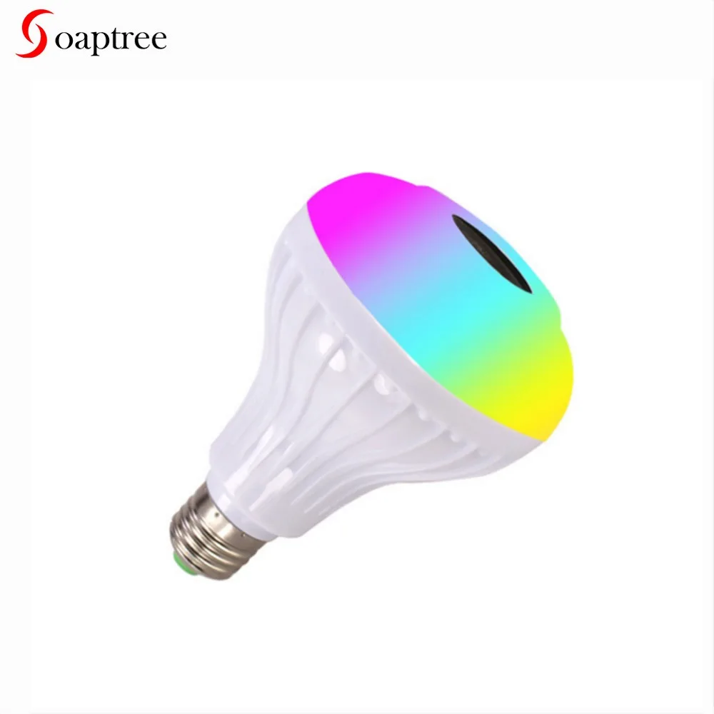 Soaptree E27 Беспроводной Bluetooth Динамик + 12 Вт RGB лампа светодиодный светильник 110 В 220