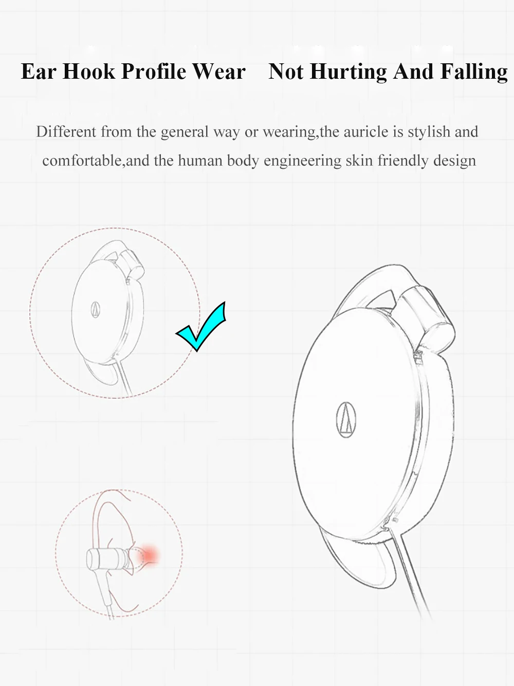 Audio-Technica ATH-EQ300M проводные наушники спортивные ушные крючки наушники