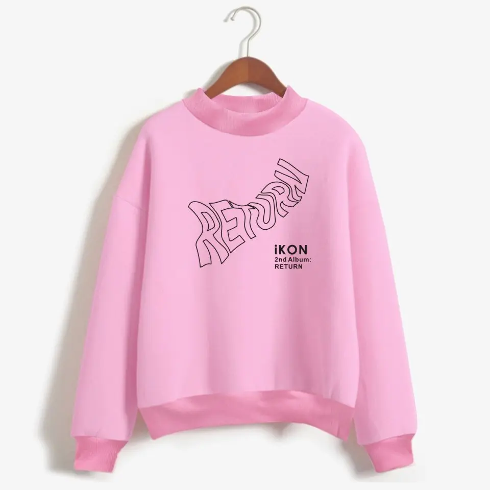 

2019 New KPOP IKON New Album Hoodie Sweatshirt Korean Popular Idol Turtleneck Hoodies Tracksuit Women Fashion Casual Clothes