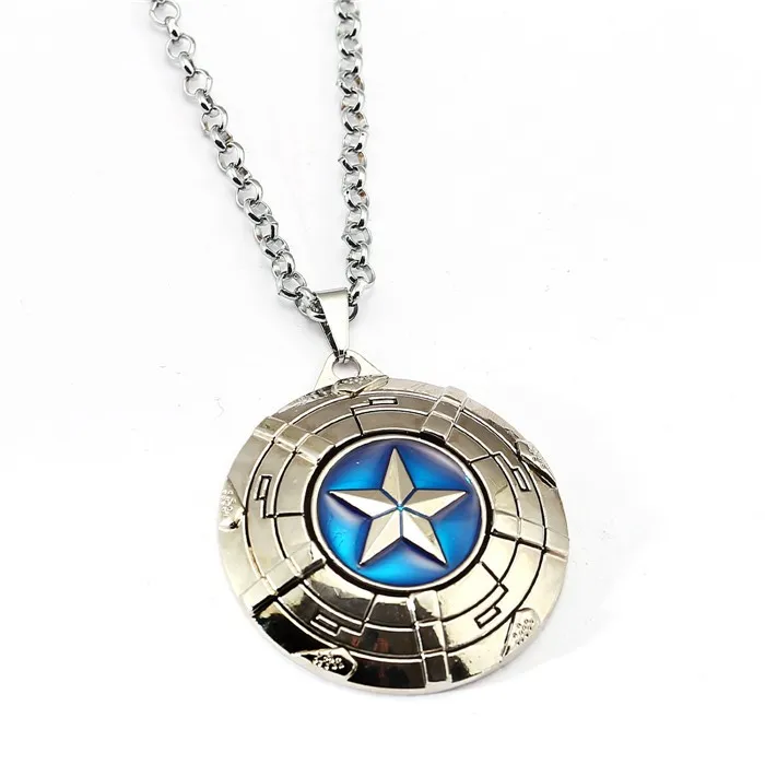 Ожерелье «Капитан Америка» кулон с вращающимся элементом «мстители» модное ожерелье-цепочка из нержавеющей стали подарок ювелирные изделия аксессуары