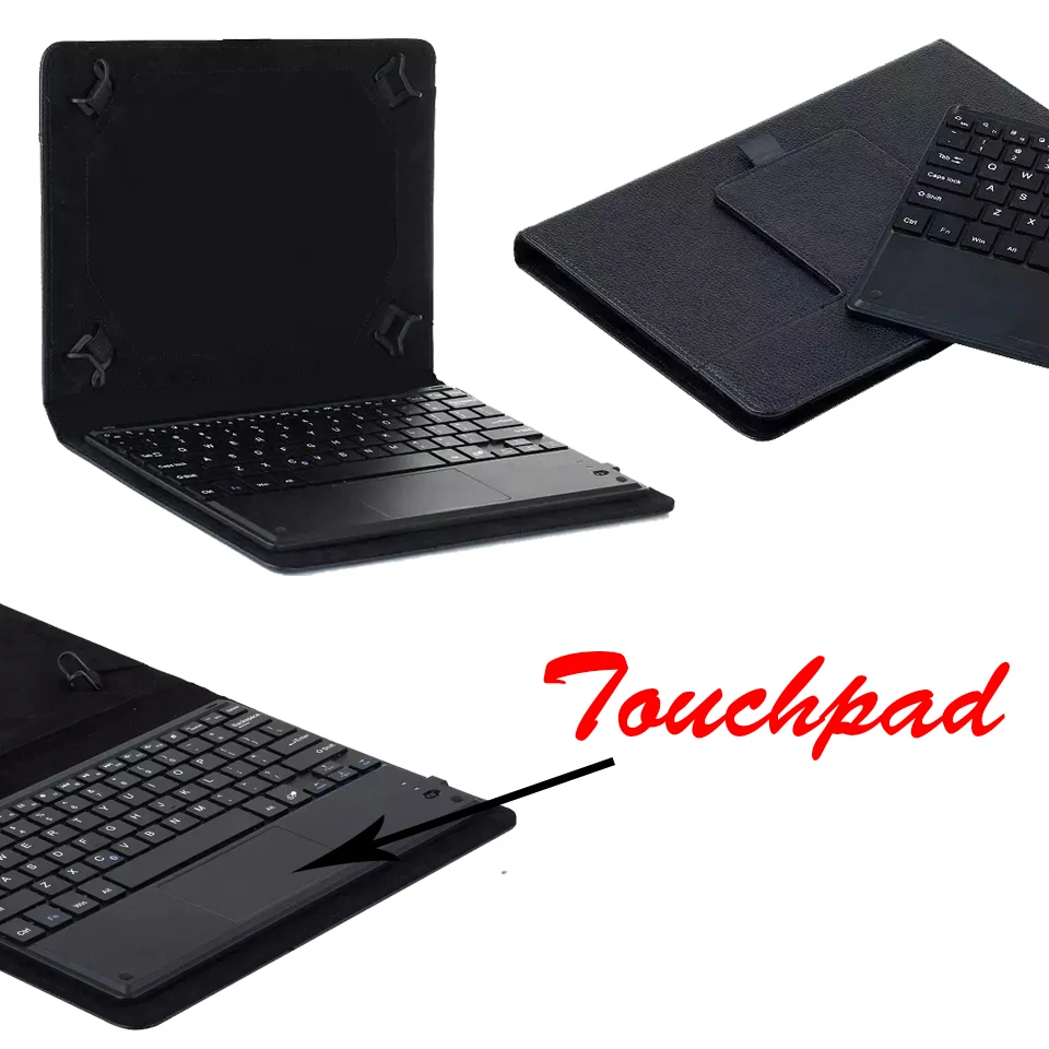 Universal Dechatable Bluetooth Keyboard w/ Touchpad & PU