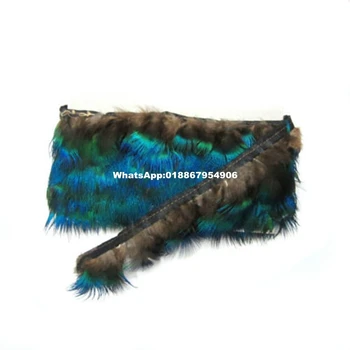 

10yards natural Peacock body feather trim about 6cm DIY Blue peacock feather fringes strips For Costume