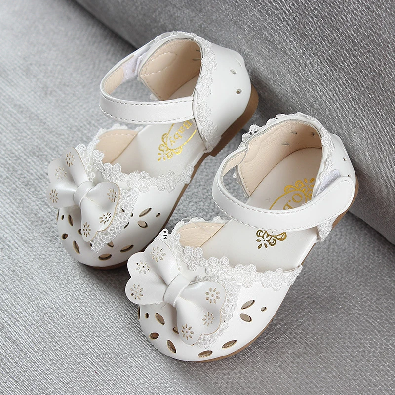 Summer Children Shoes 2018 Fashion Leather Sweet Children Sandals Girls Children Baby Breathable Hollow Bow Shoes