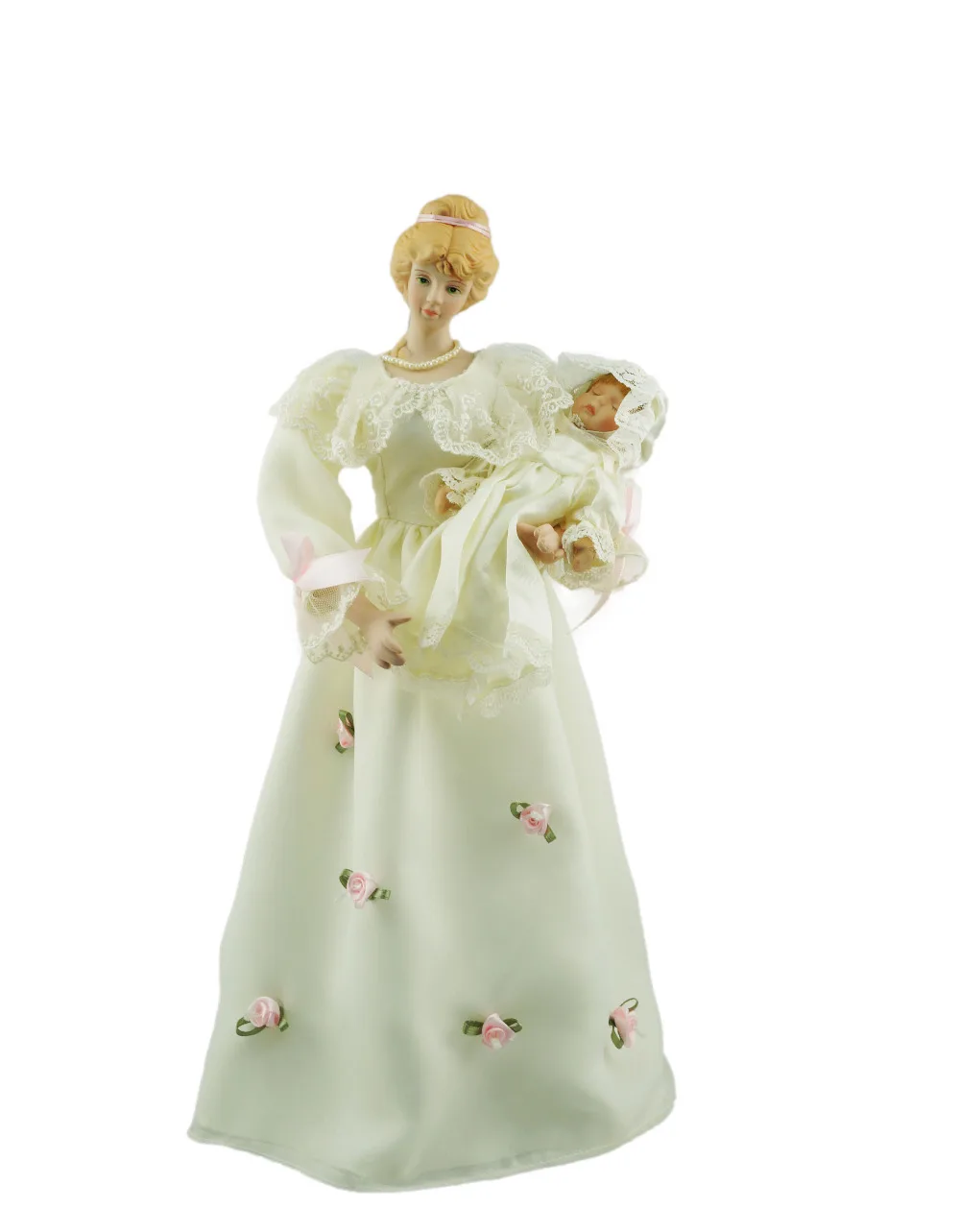

Porcelain Doll 16" Collect Women Baby Realistic Dress Flowers Braids Home Decor Xmas Gifts Cosette